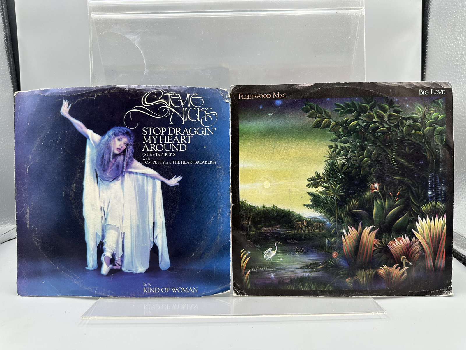 Lot of (2) Fleetwood Mac and Stevie Nicks 7-Inch Vinyl 45 RPM Singles with Picture Sleeves