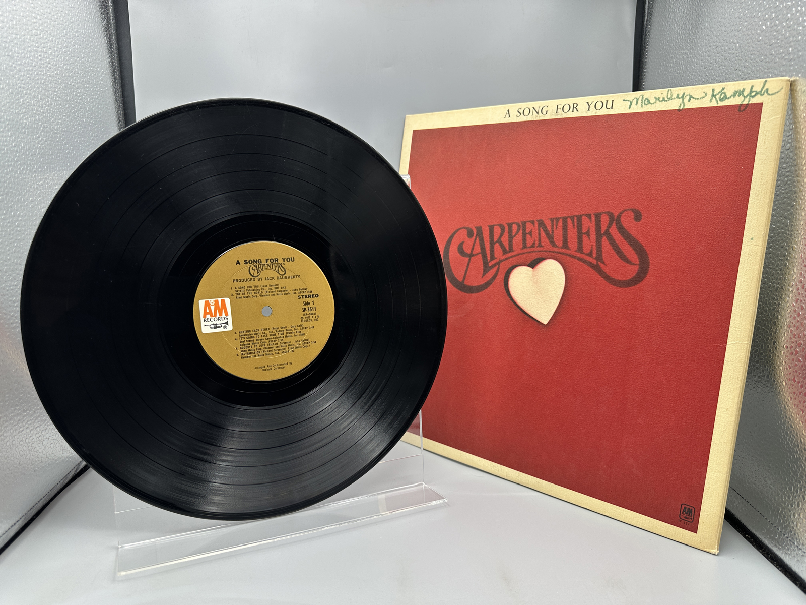 1972 A&M Records The Carpenters A Song For You Vinyl Album - SP-3511