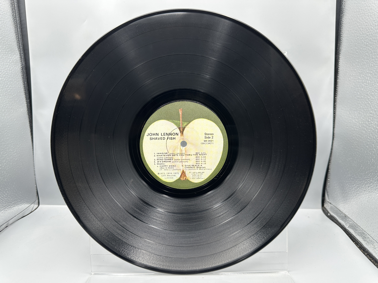 1975 Apple Records John Lennon/Plastic Ono Band Shaved Fish Vinyl Album W/ Hype Sticker - SW-3421