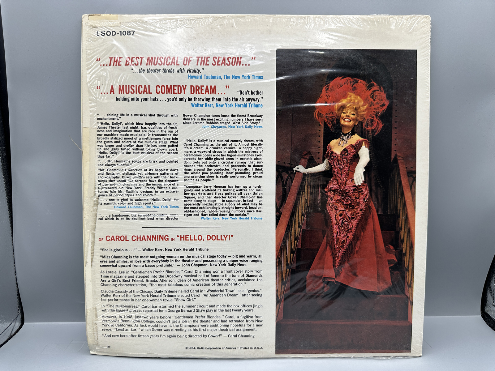 1964 RCA Victor Carol Channing "Hello, Dolly!" Original Broadway Cast Recording Vinyl Album - LSOD-1087