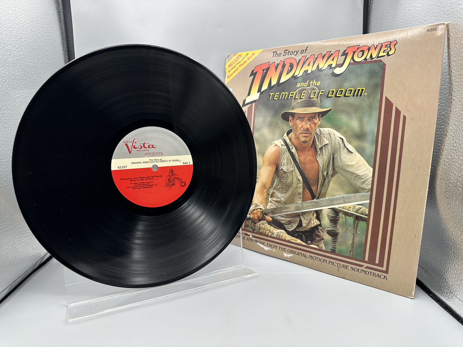 1984 Buena Vista Records The Story of Indiana Jones and the Temple of Doom Vinyl Album - 62107