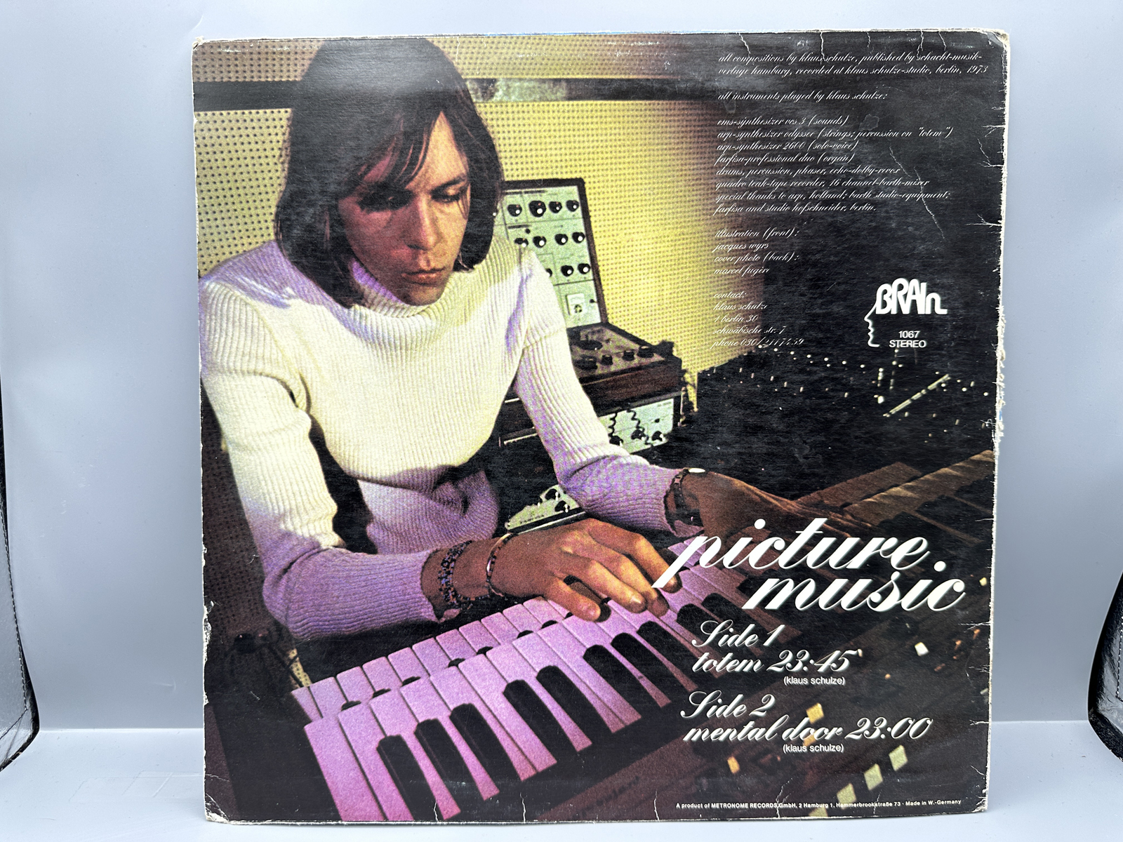 1974 Brain Records Klaus Schulze Picture Music Vinyl Album - brain 1067