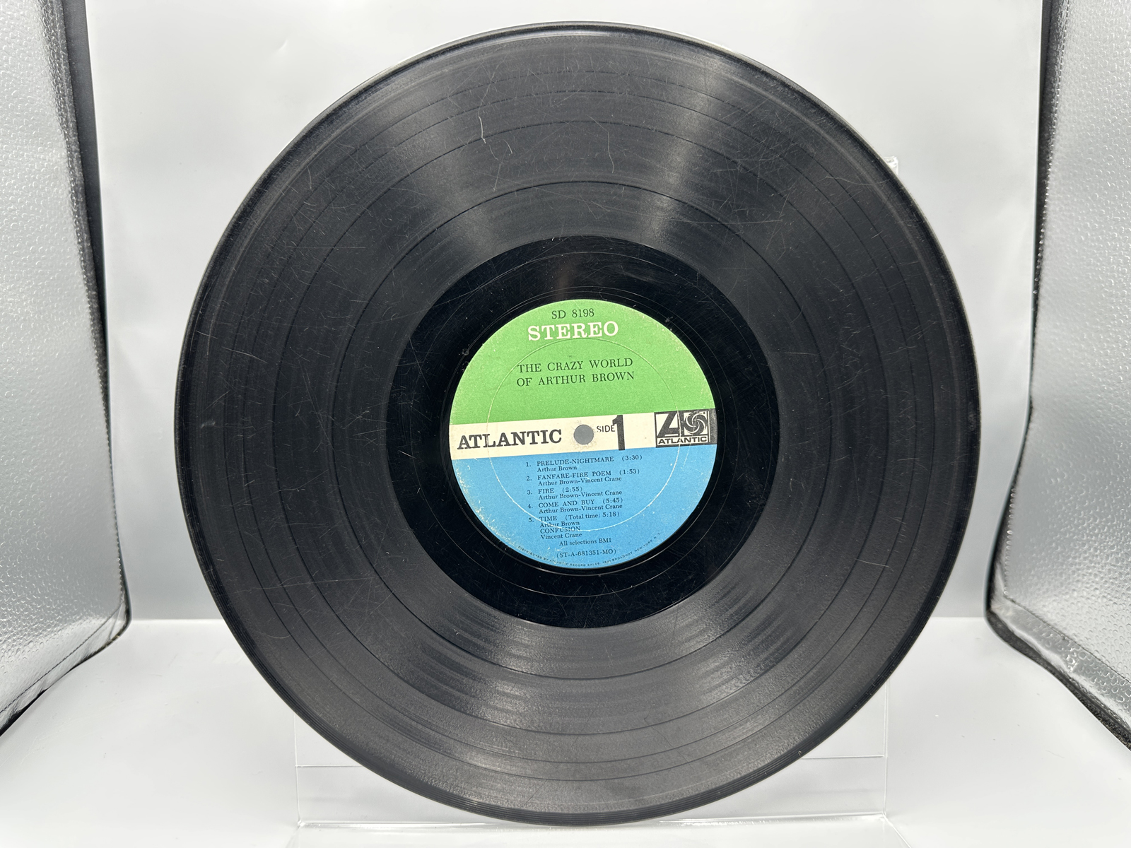 1968 Atlantic Records The Crazy World of Arthur Brown Vinyl Album - SD 8198