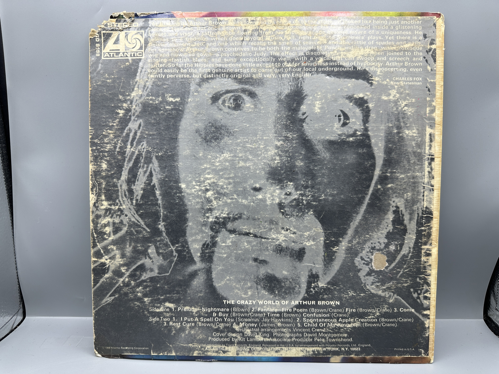 1968 Atlantic Records The Crazy World of Arthur Brown Vinyl Album - SD 8198