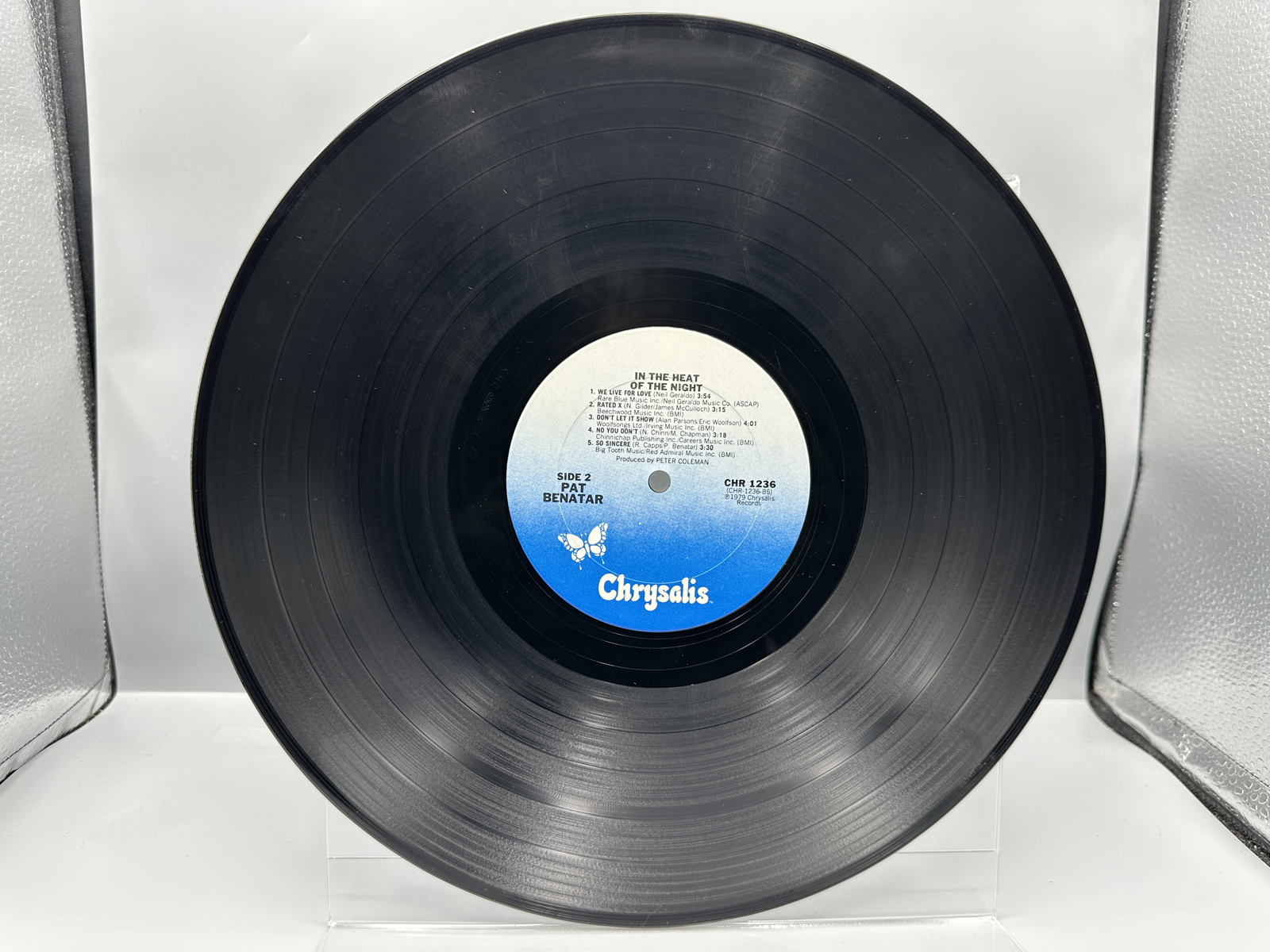 1979 Chrysalis Records Pat Benatar In the Heat of the Night Vinyl Album - CHR 1236