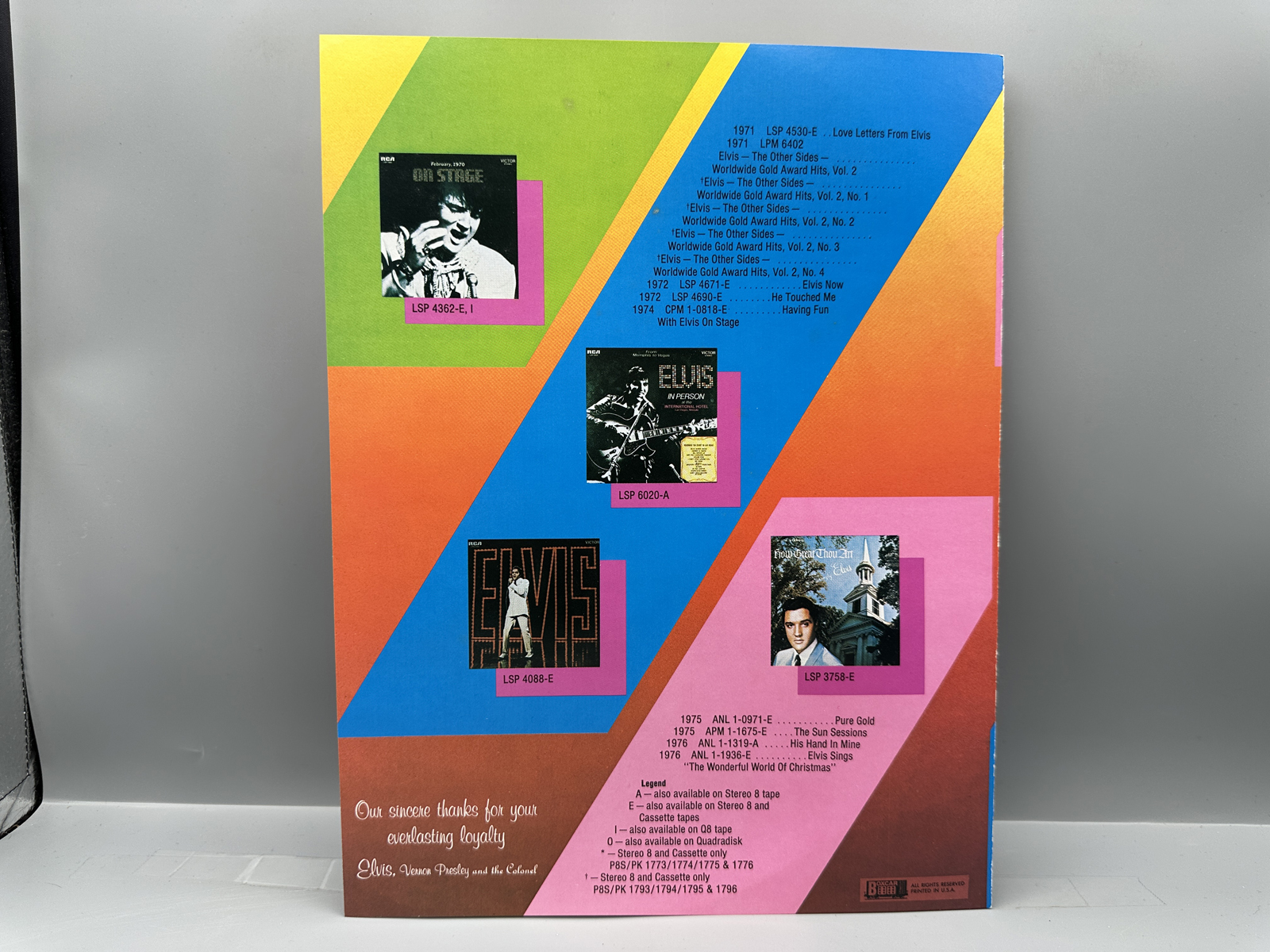 1977 RCA Records Elvis Presley "ELVIS IN CONCERT" Double LP Vinyl Album - APL2-2587
