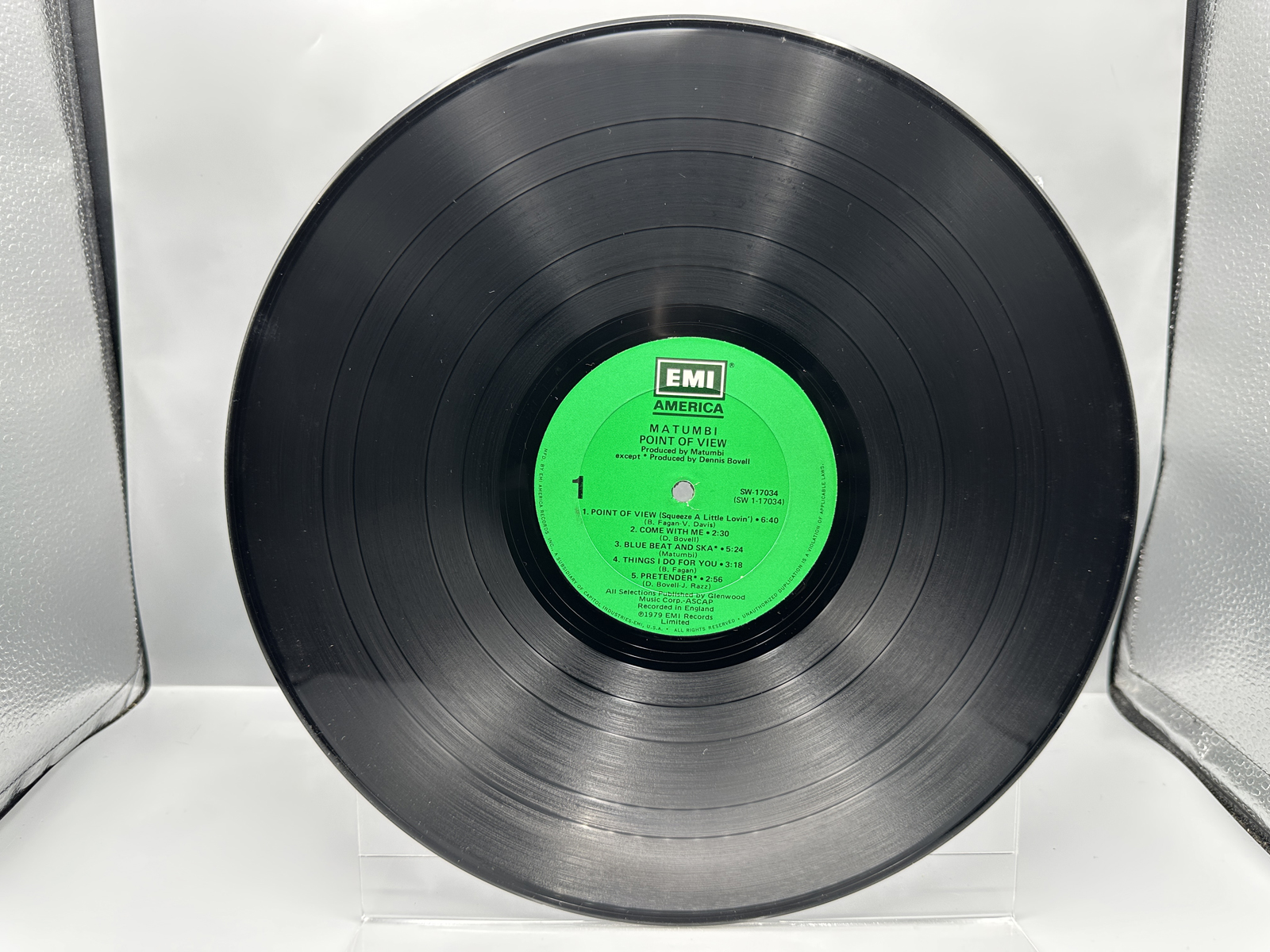 1979 EMI America Records Matumbi Point of View Vinyl Album - SW-17034