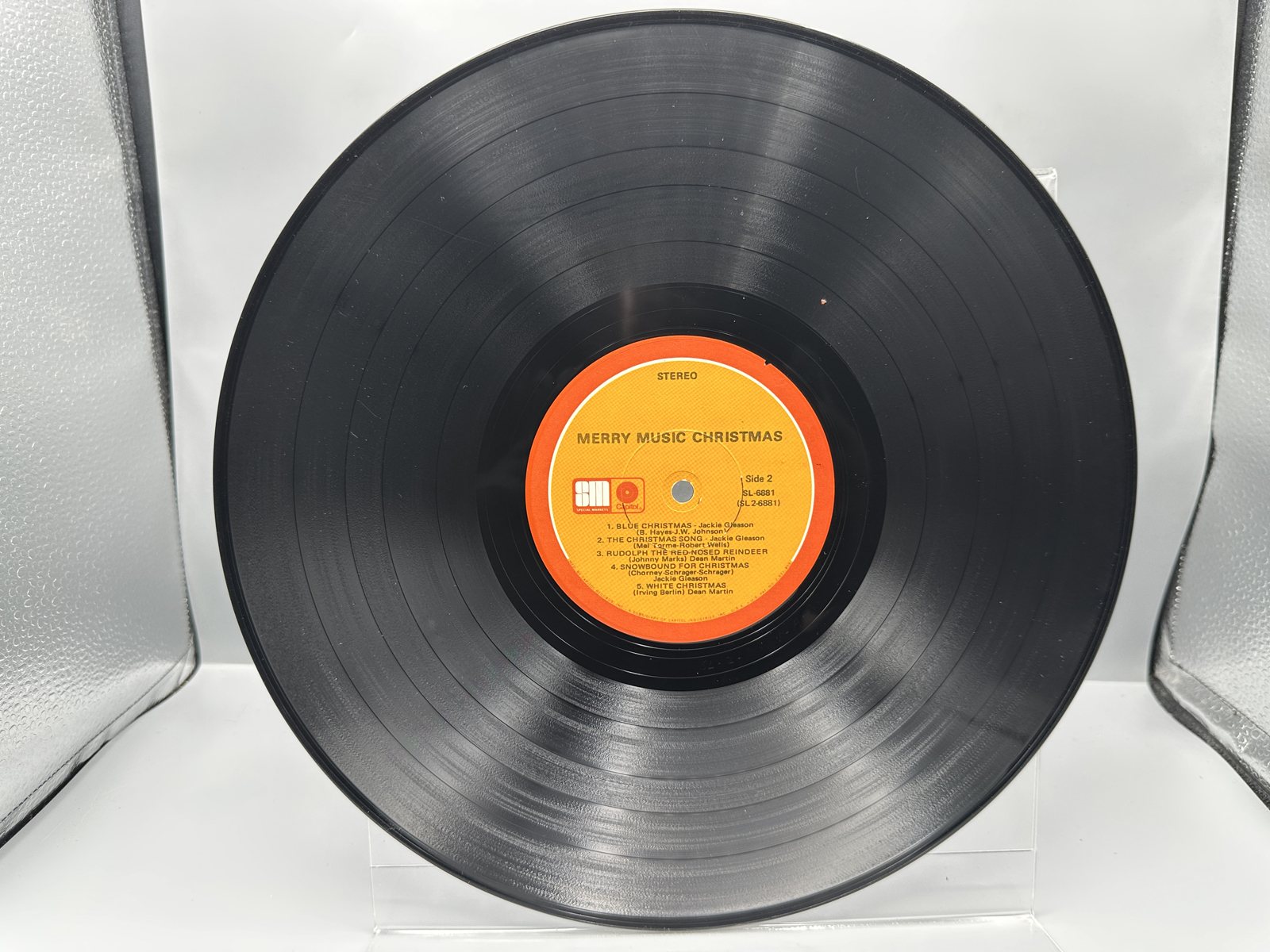 1968 Capitol Records Dean Martin & Jackie Gleason Merry Music Christmas Vinyl Album - SL-6881
