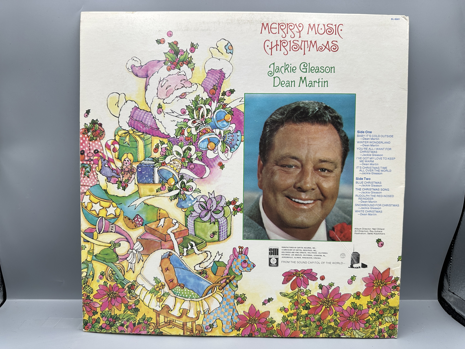 1968 Capitol Records Dean Martin & Jackie Gleason Merry Music Christmas Vinyl Album - SL-6881