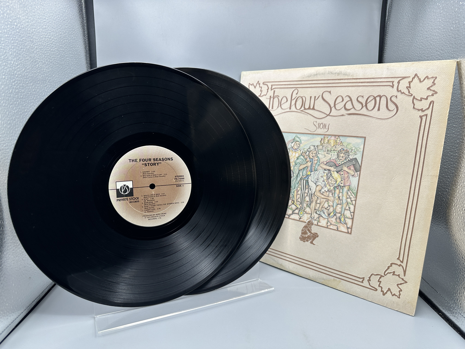 1975 Private Stock Records The Four Seasons "Story" Double LP Vinyl Album - PS 7000