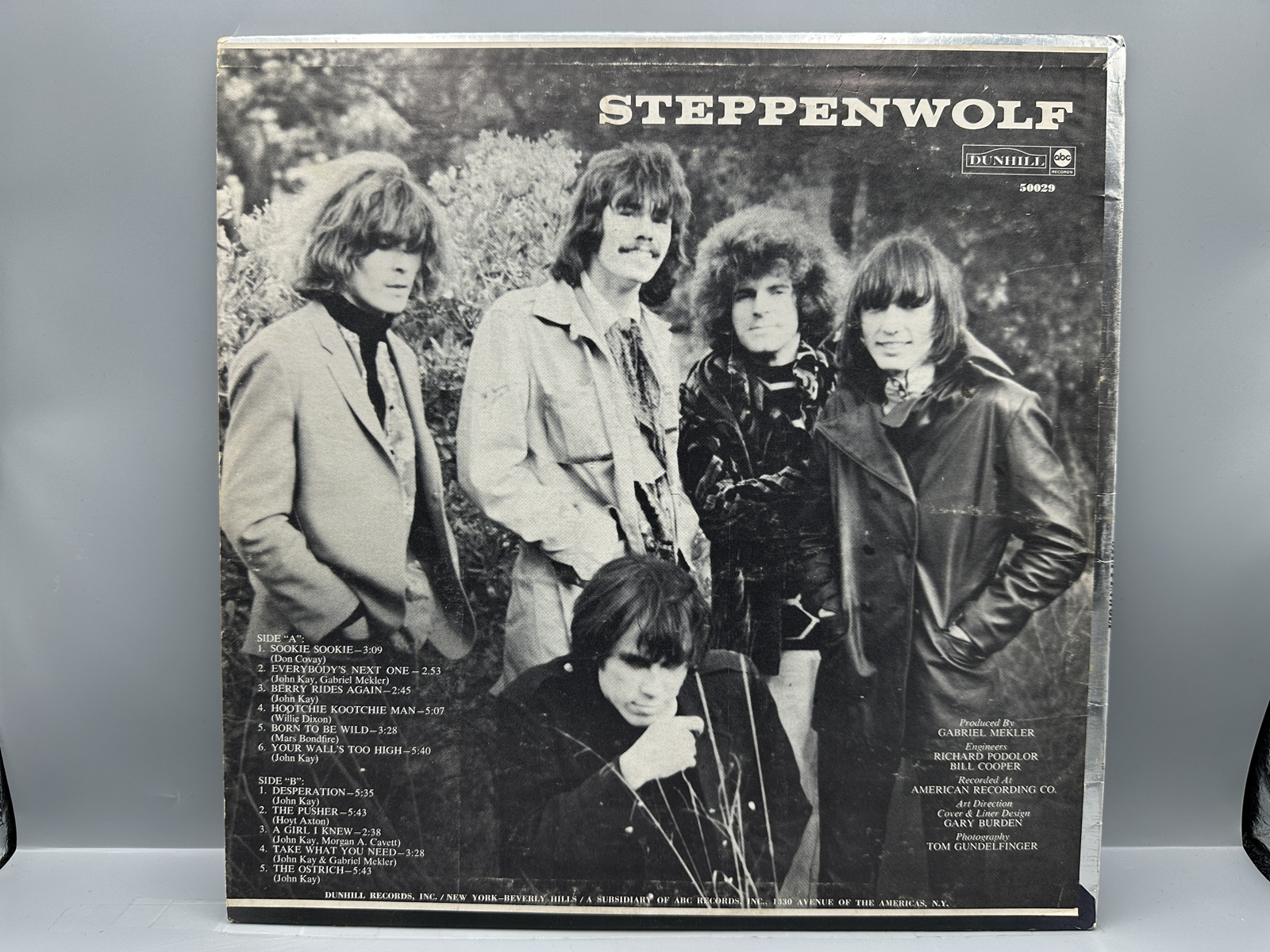 1968 Dunhill/ABC Records Steppenwolf Self Titled Vinyl Album - DS-50029