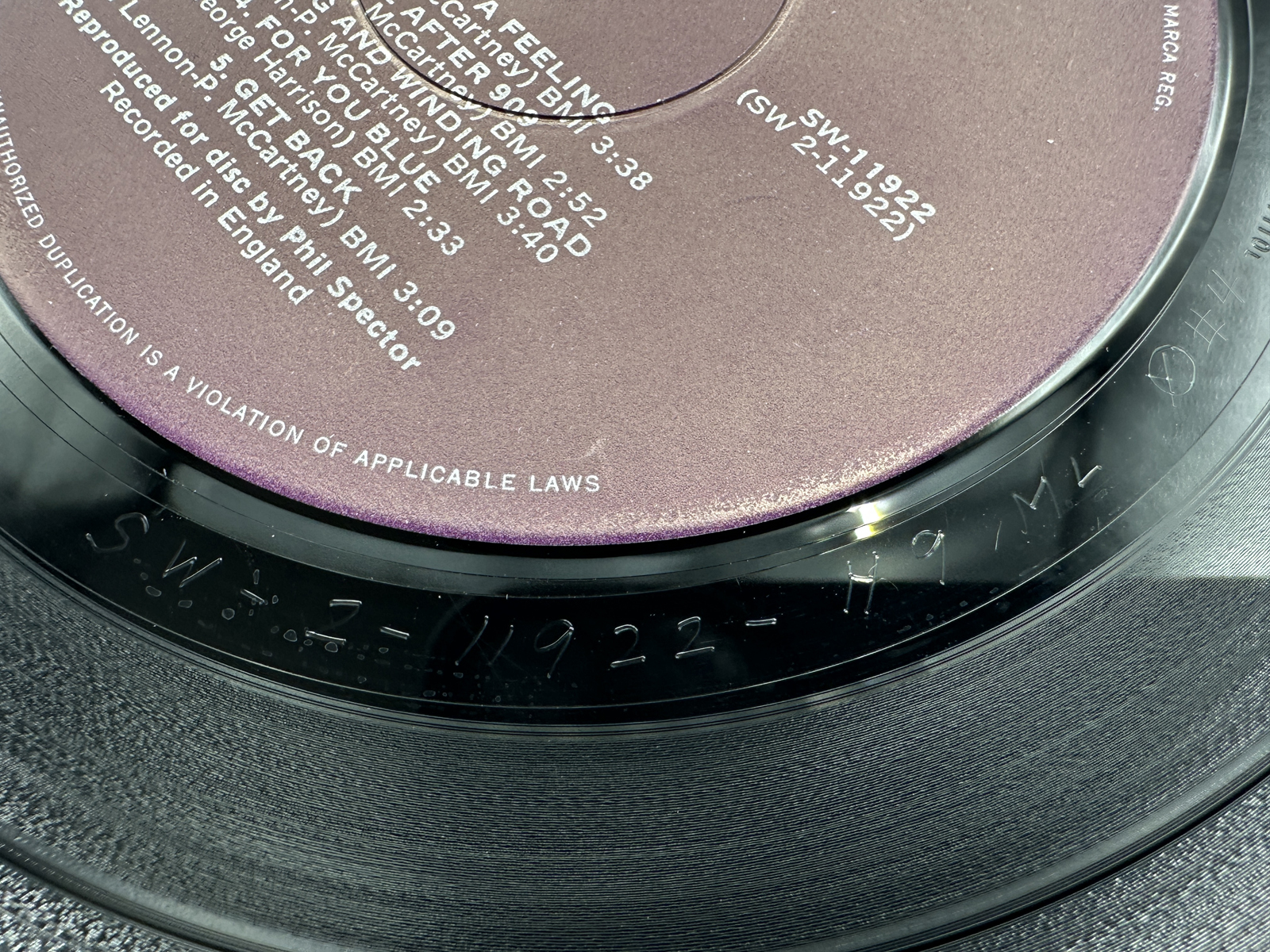 1970 Capitol Records The Beatles Let It Be Vinyl Album - SW-11922