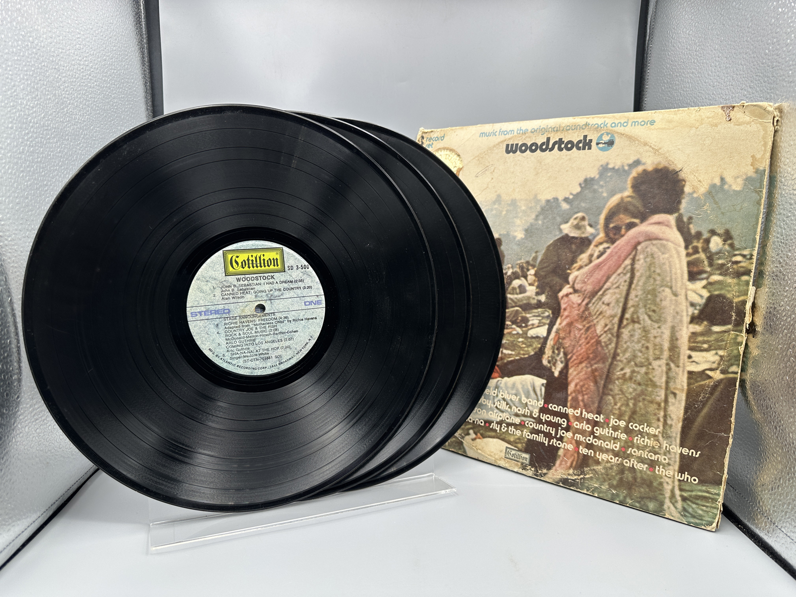1970 Cotillion Records Woodstock Soundtrack 3x LP Vinyl Album - SD 3-500