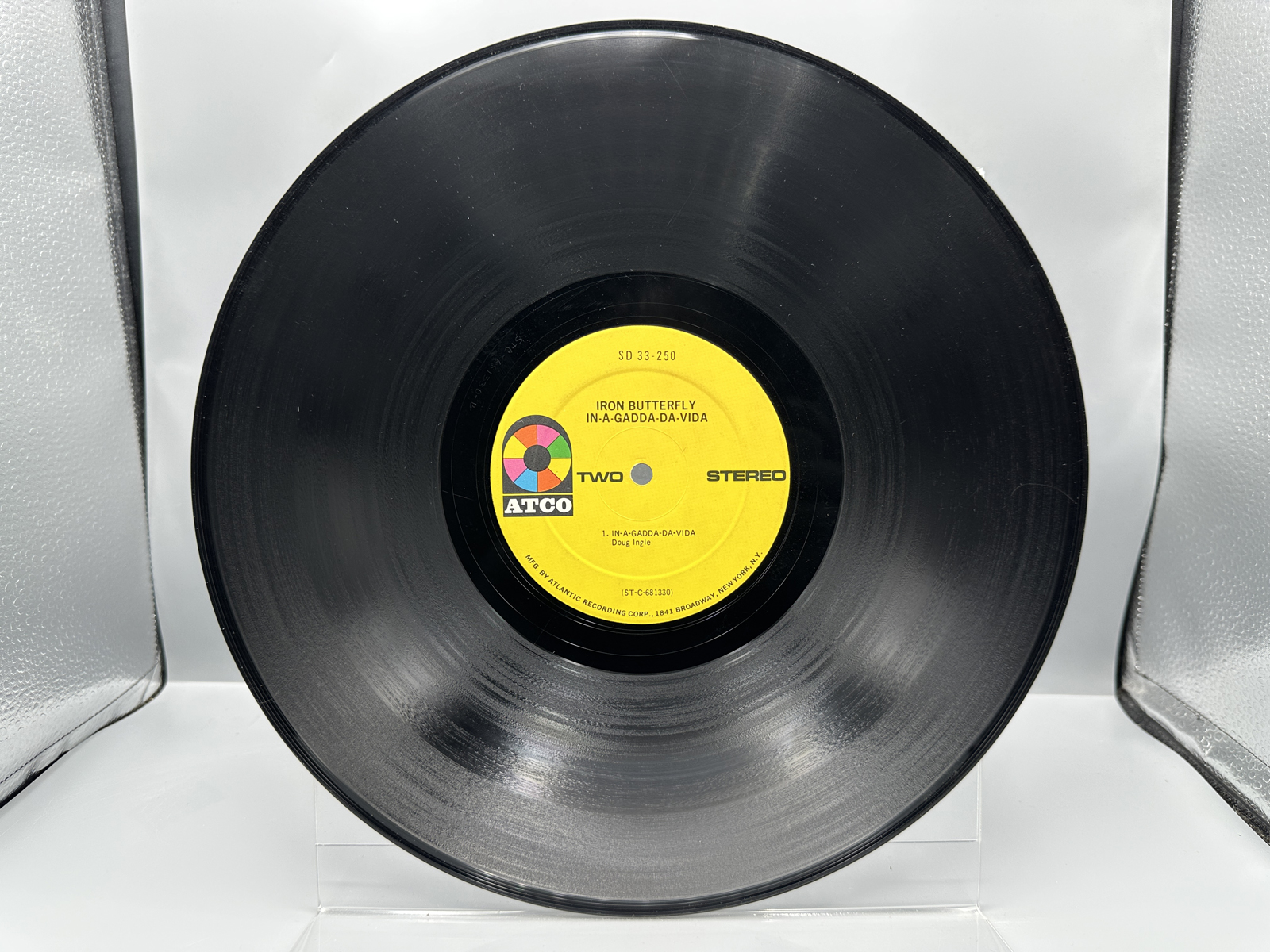 1968 ATCO Records Iron Butterfly In-A-Gadda-Da-Vida Vinyl Album - SD 33-250