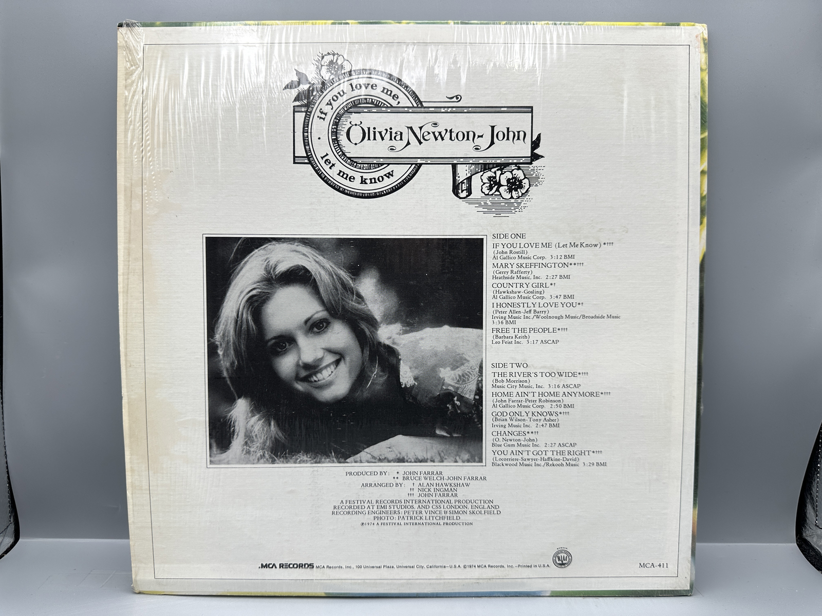 1974 MCA Records Olivia Newton-John If You Love Me, Let Me Know Vinyl Album - MCA-411
