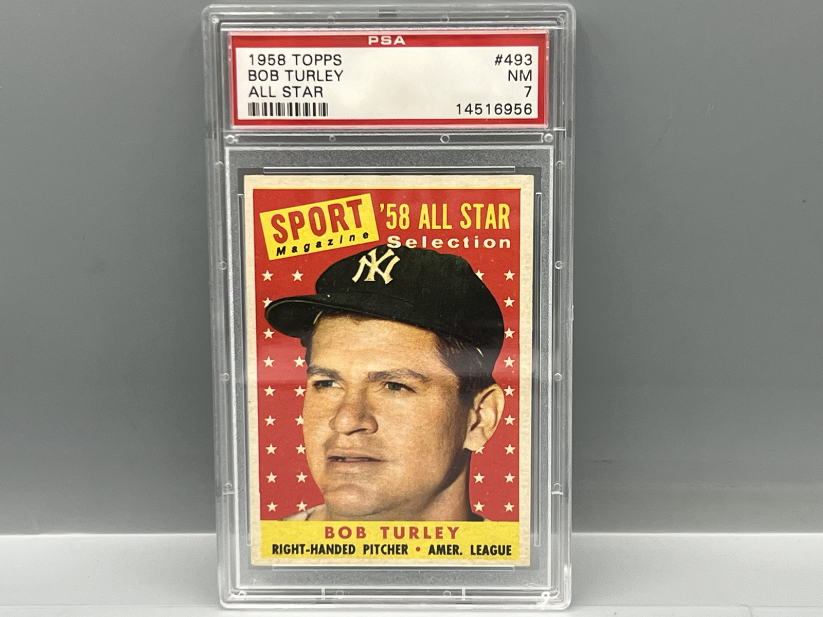 1958 Topps Bob Turley All Star #493 PSA NM 7