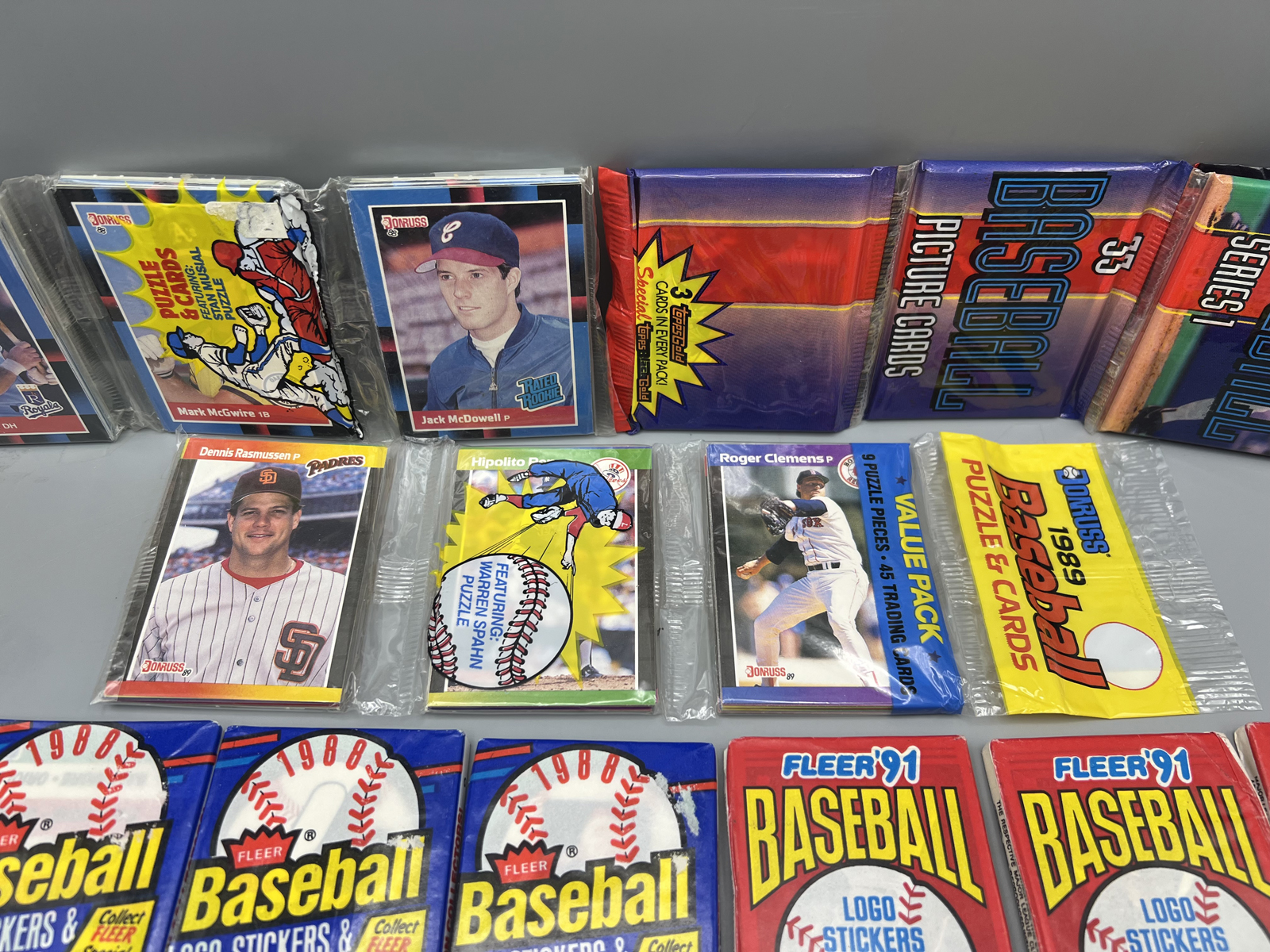 Assorted 1980s & 90s Baseball Unopened Wax Packs