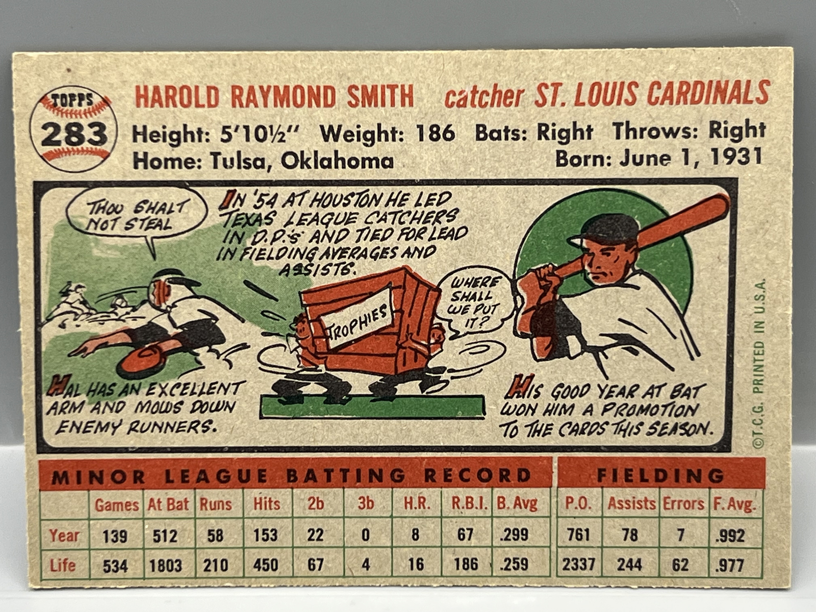 1956 Topps Hal Smith #283