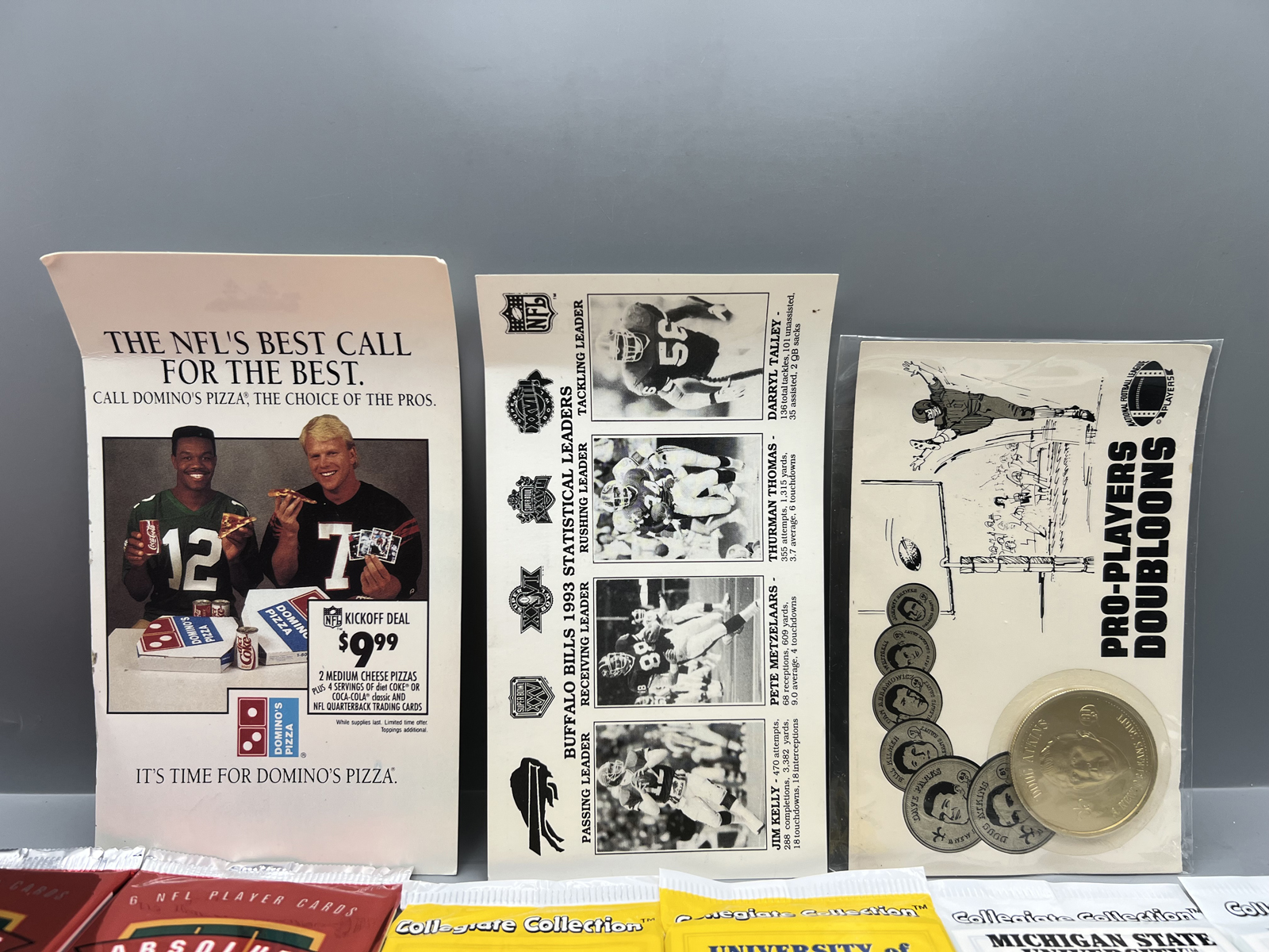 Assorted Football Memorabilia W/ Unopened Packs