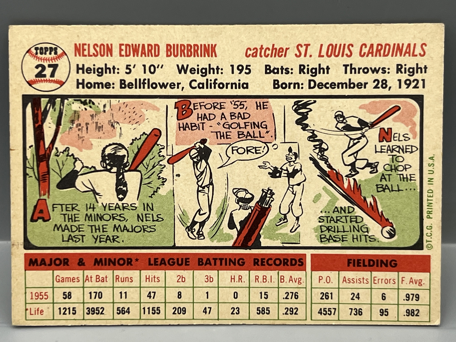 1956 Topps Nelson Burbrink #27