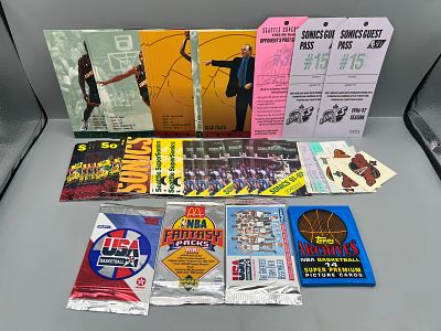 Assorted Basketball Memorabilia Lot W/ Unopened Packs & Ticket Stubs