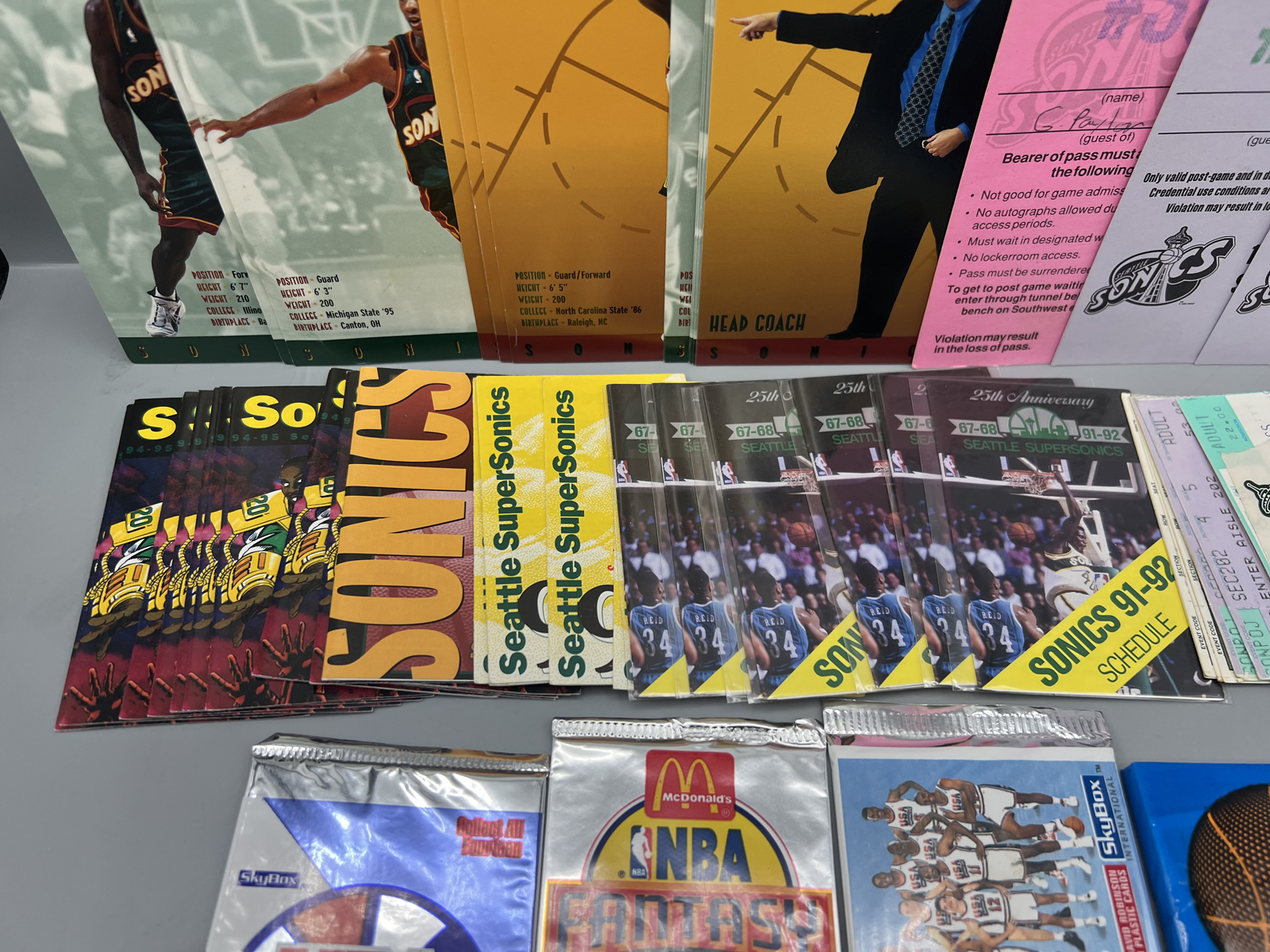 Assorted Basketball Memorabilia Lot W/ Unopened Packs & Ticket Stubs
