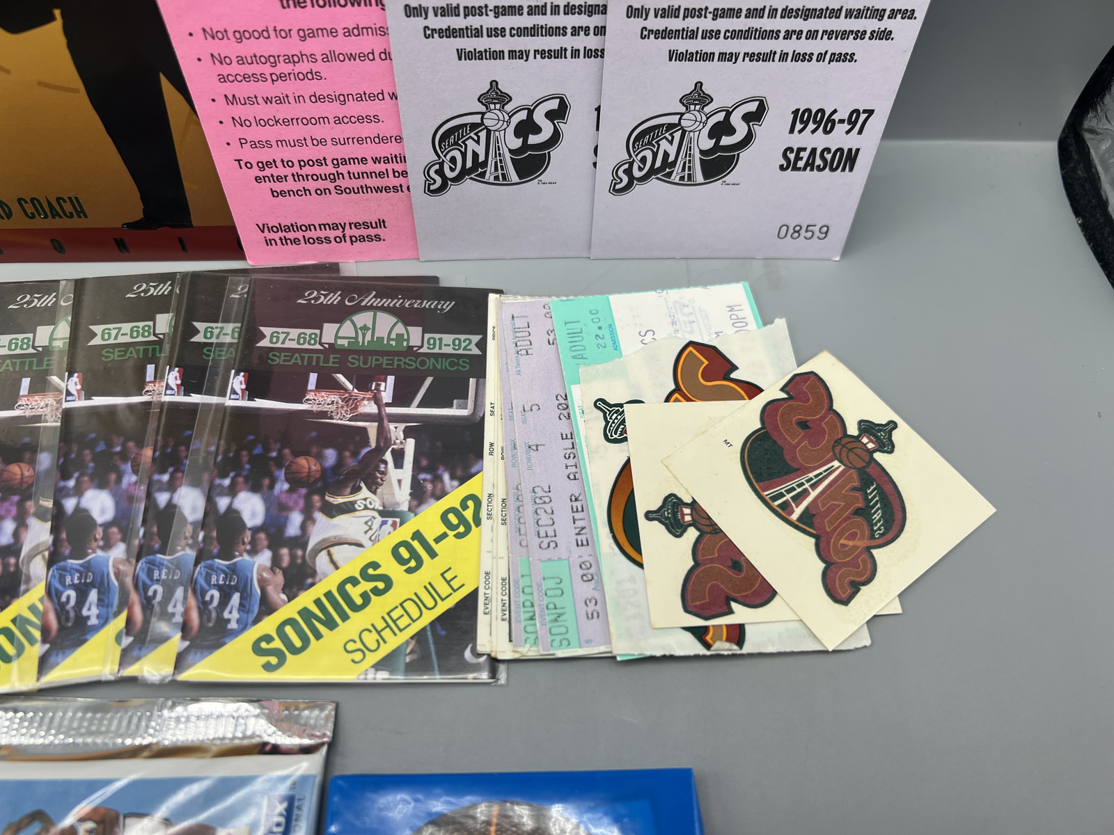 Assorted Basketball Memorabilia Lot W/ Unopened Packs & Ticket Stubs