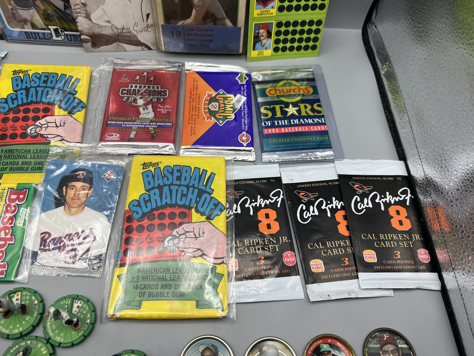 Assorted Baseball Memorabilia Lot W/ Unopened Packs