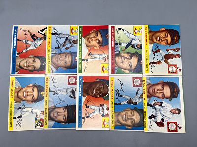 (10) 1955 Topps Baseball Cards - Varying Conditions