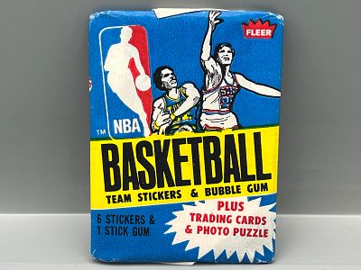 1980-81 Fleer Basketball Unopened Team Sticker Pack