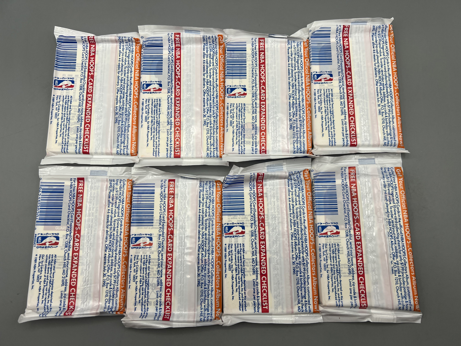(8) 1989 Hoops Basketball Unopened Wax Packs
