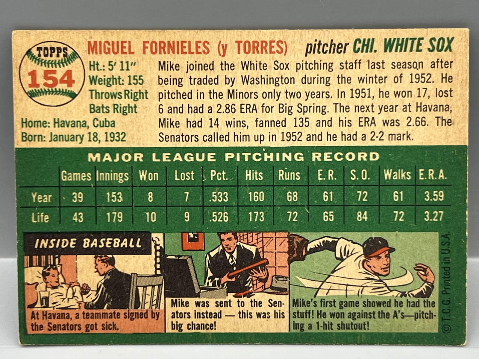 1954 Topps Mike Fornieles #154