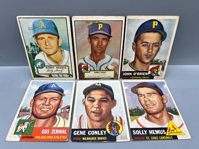(6) 1952 & 1953 Topps Baseball Cards W/ Solly Hemus & John O'Brien High Numbers #223 & #231