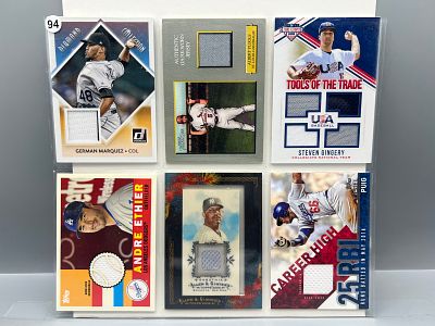 (6) Assorted Baseball Jersey Relic Cards W/ Albert Pujols