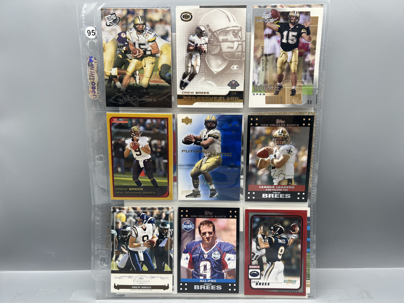 (18) Drew Brees Football Cards W/ (5) Rookies