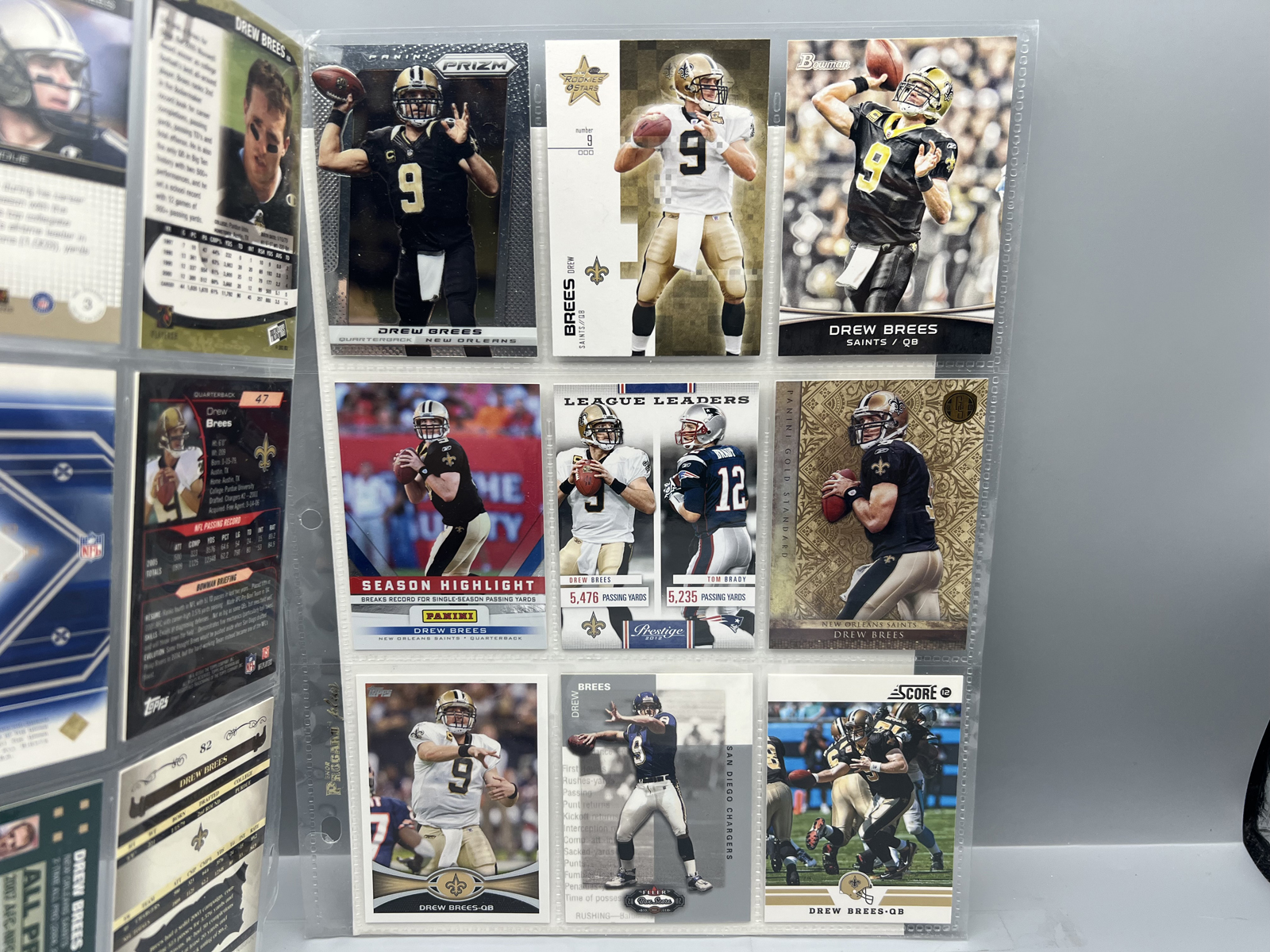 (18) Drew Brees Football Cards W/ (5) Rookies