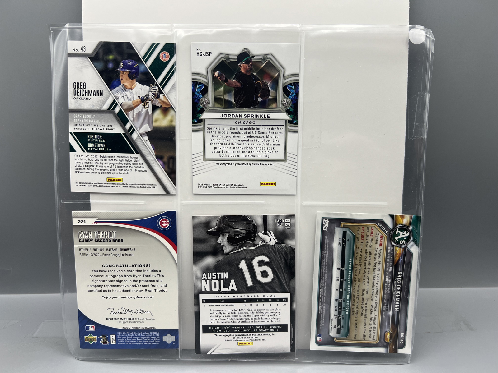 (5) Assorted Baseball Autograph Cards - (3) Are Pack Pulled & (2) Are In Person With No COAs