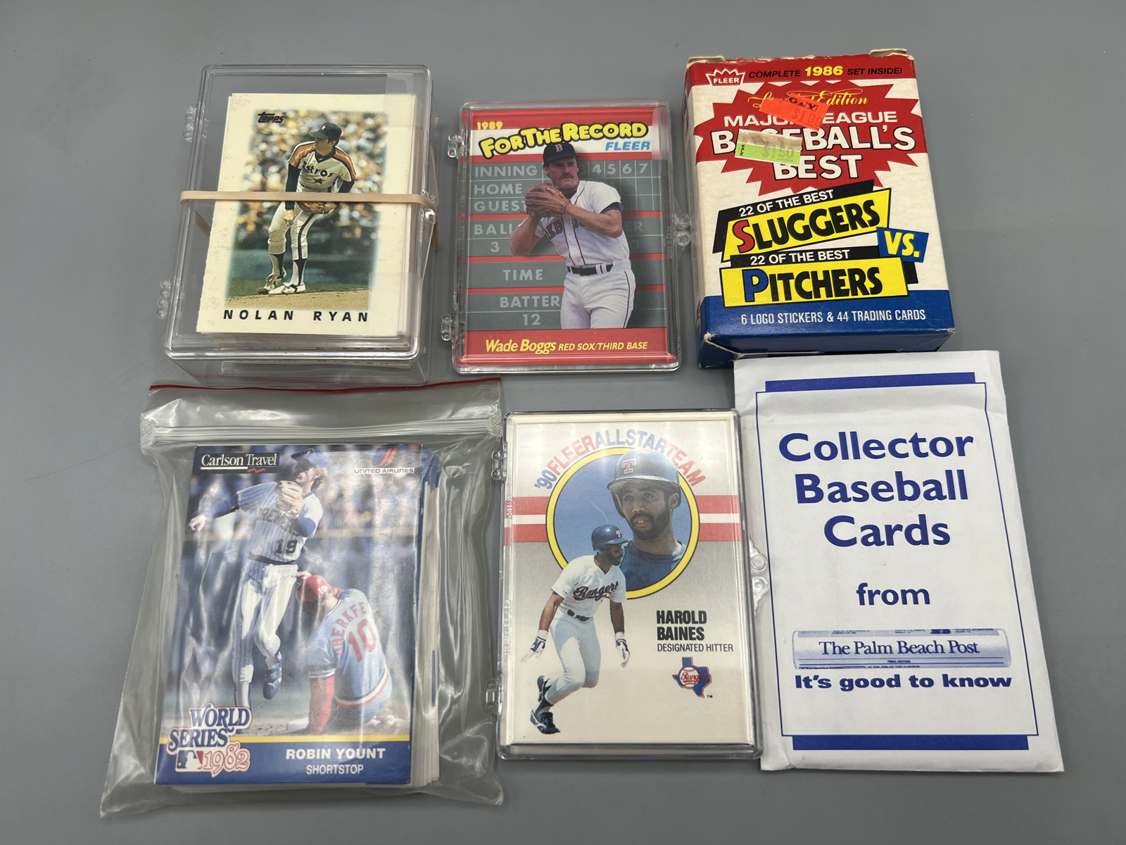 Vintage Baseball Mini Sets Lot of 6 - 1986 Topps Mini, 1982 Carlson Travel Word Series Brewers