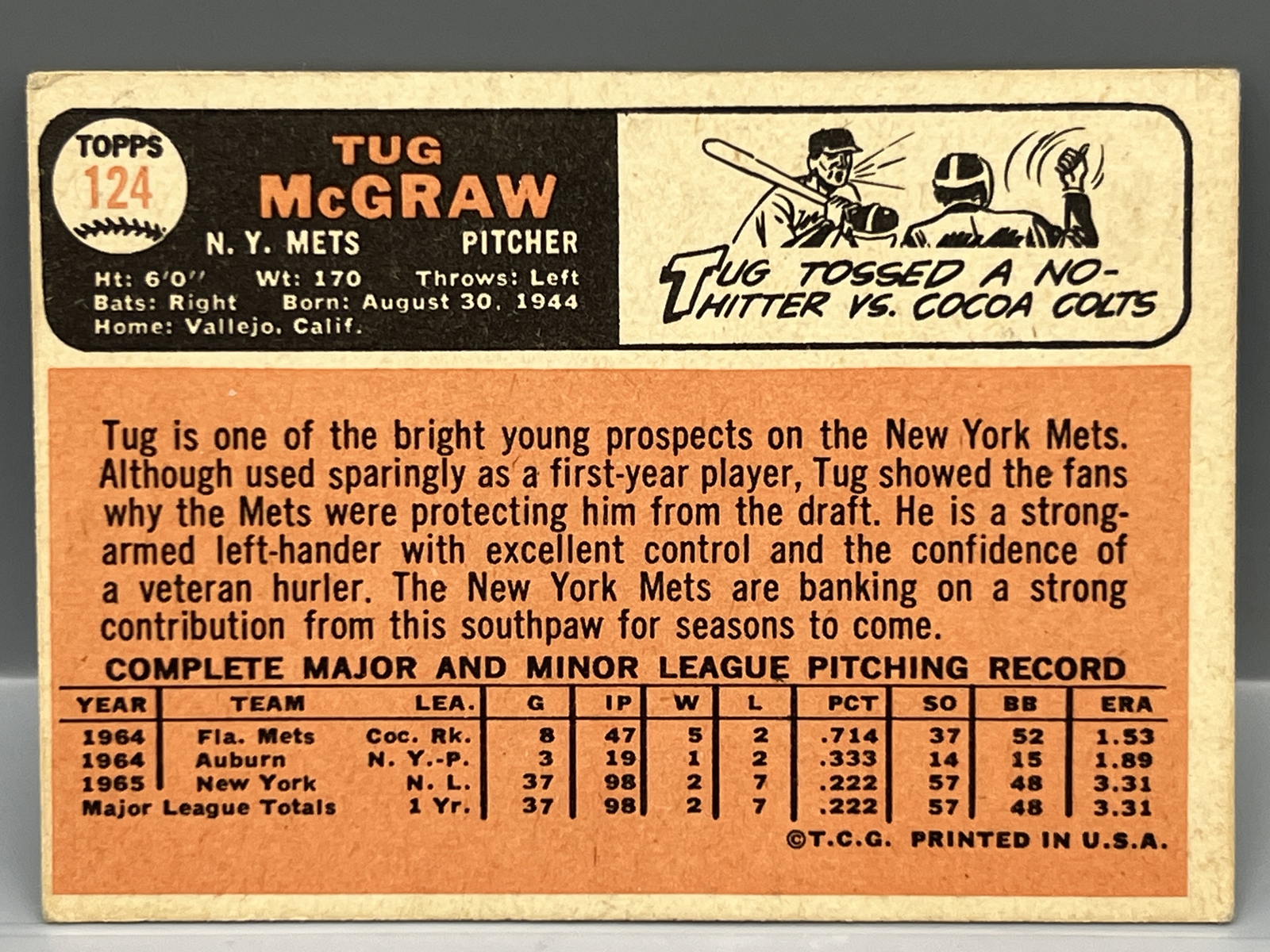 1966 Topps Tug McGraw #124