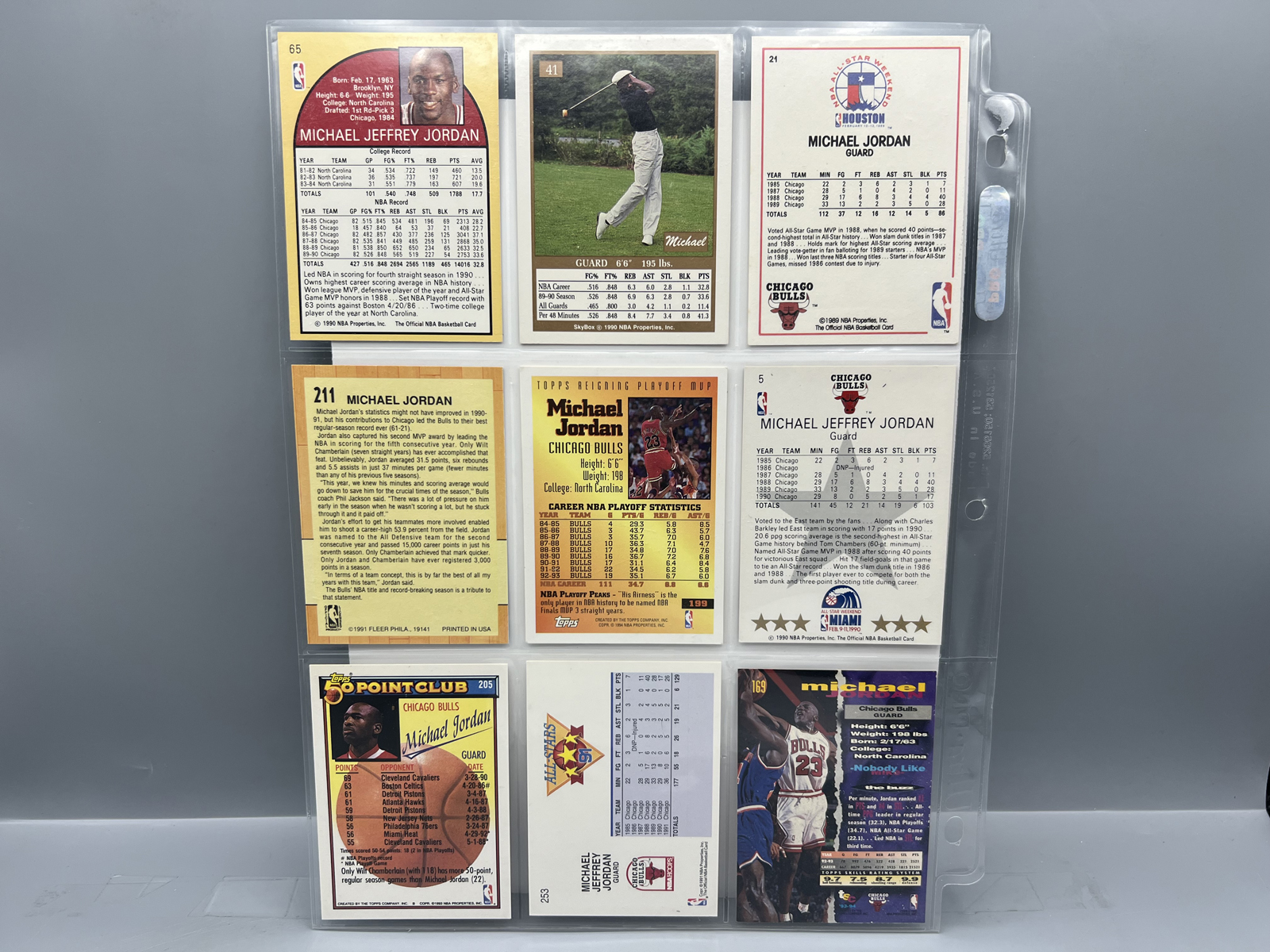 (9) Michael Jordan Basketball Cards - Varying Conditions