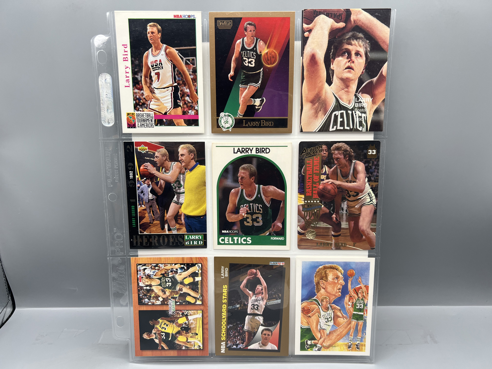 (9) Larry Bird Basketball Cards - Varying Conditions