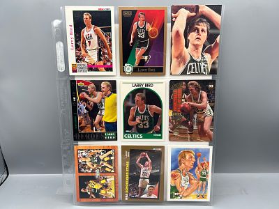 (9) Larry Bird Basketball Cards - Varying Conditions