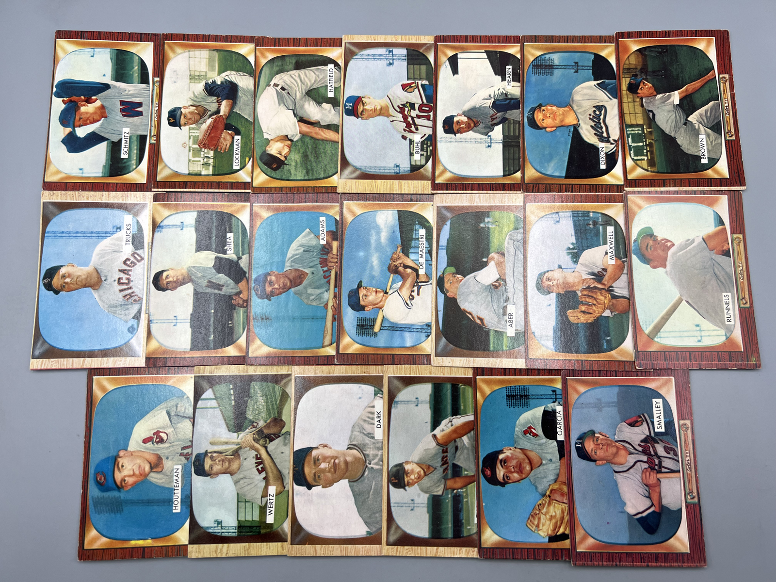 (20) 1955 Bowman Baseball Cards - Varying Conditions