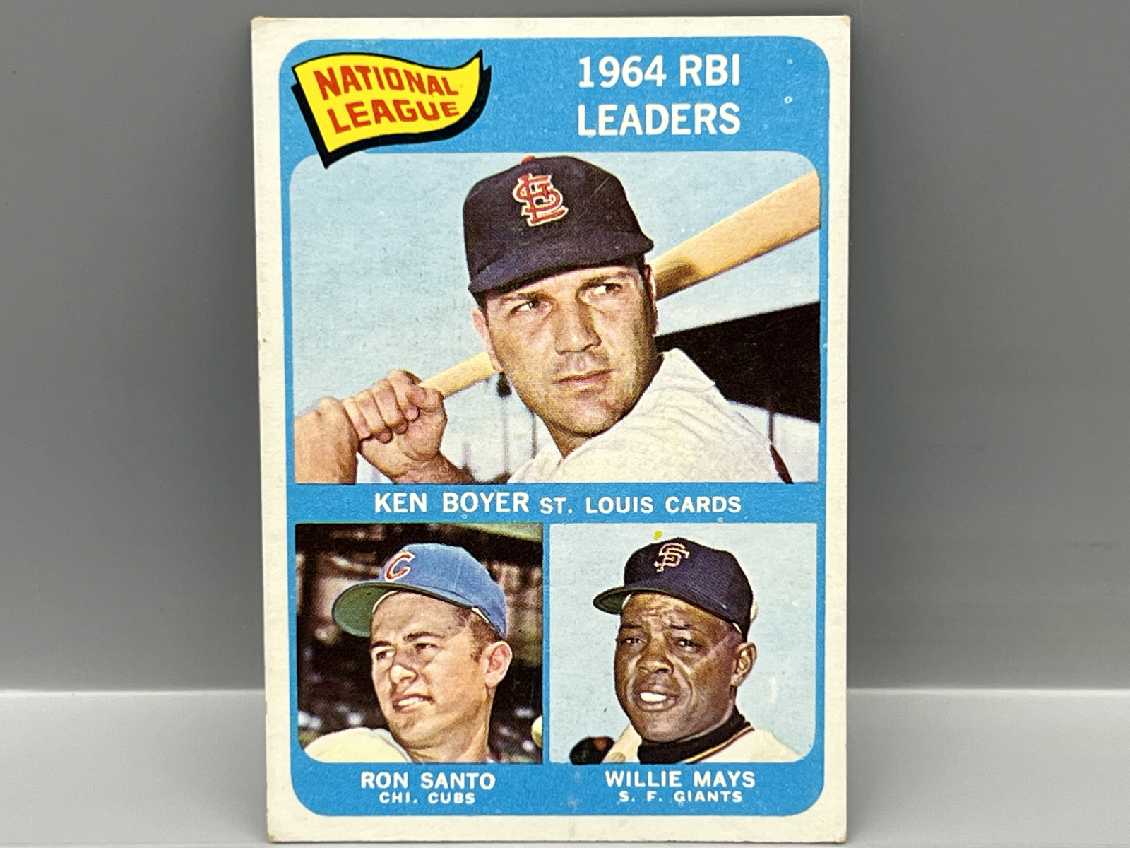1965 Topps NL RBI Leaders Boyer/Mays/Santo #6