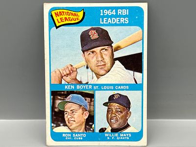 1965 Topps NL RBI Leaders Boyer/Mays/Santo #6