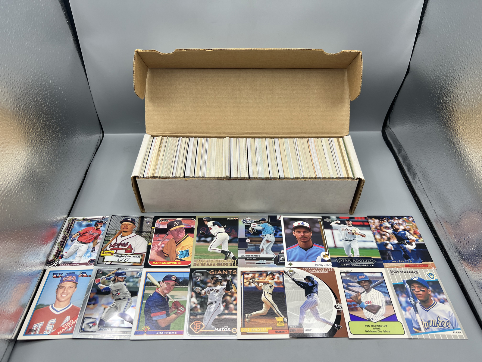 Box of (550+) Assorted Baseball Rookie Cards W/ Lots of Stars - Varying Conditions