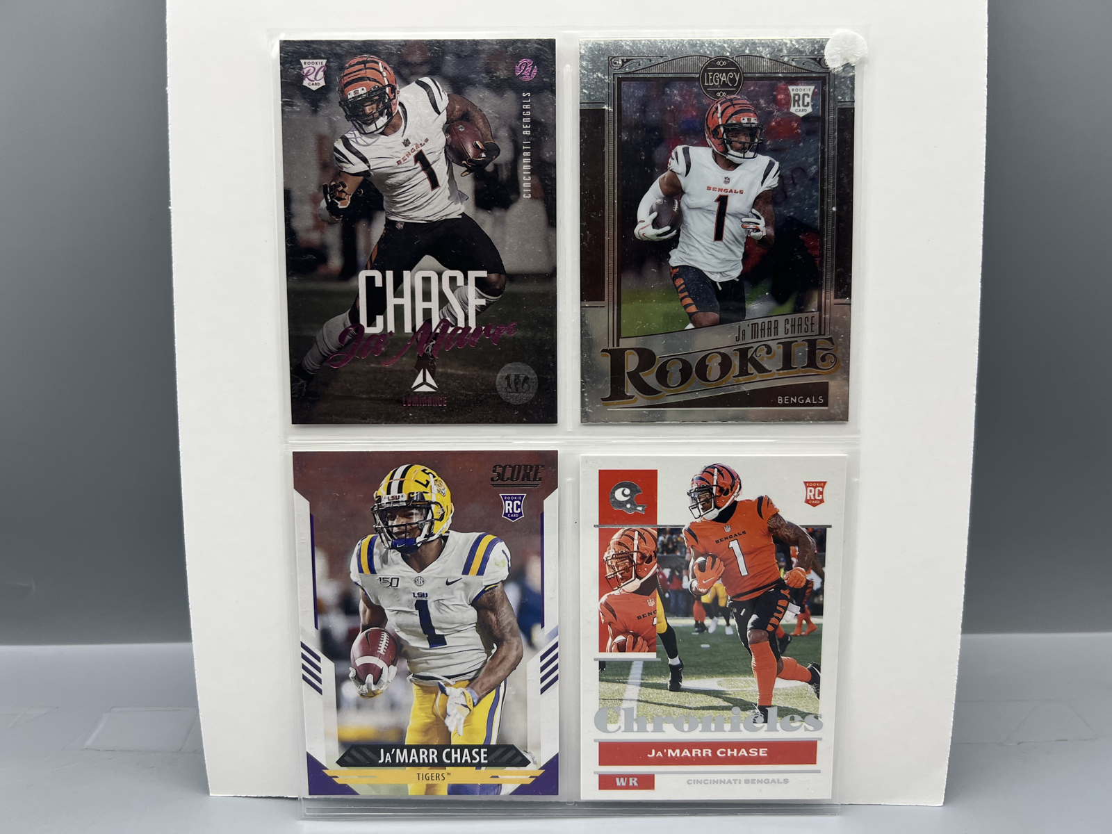 (4) 2021 Ja'Marr Chase Football Rookie Cards