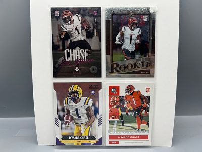 (4) 2021 Ja'Marr Chase Football Rookie Cards