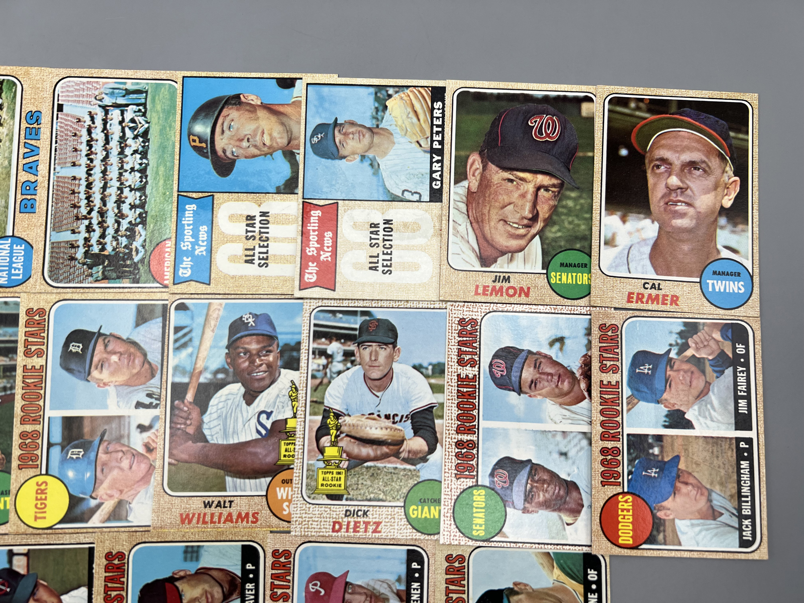 (19) 1968 Topps Baseball RCs, Manager, Team, & All Star Cards - Varying Conditions