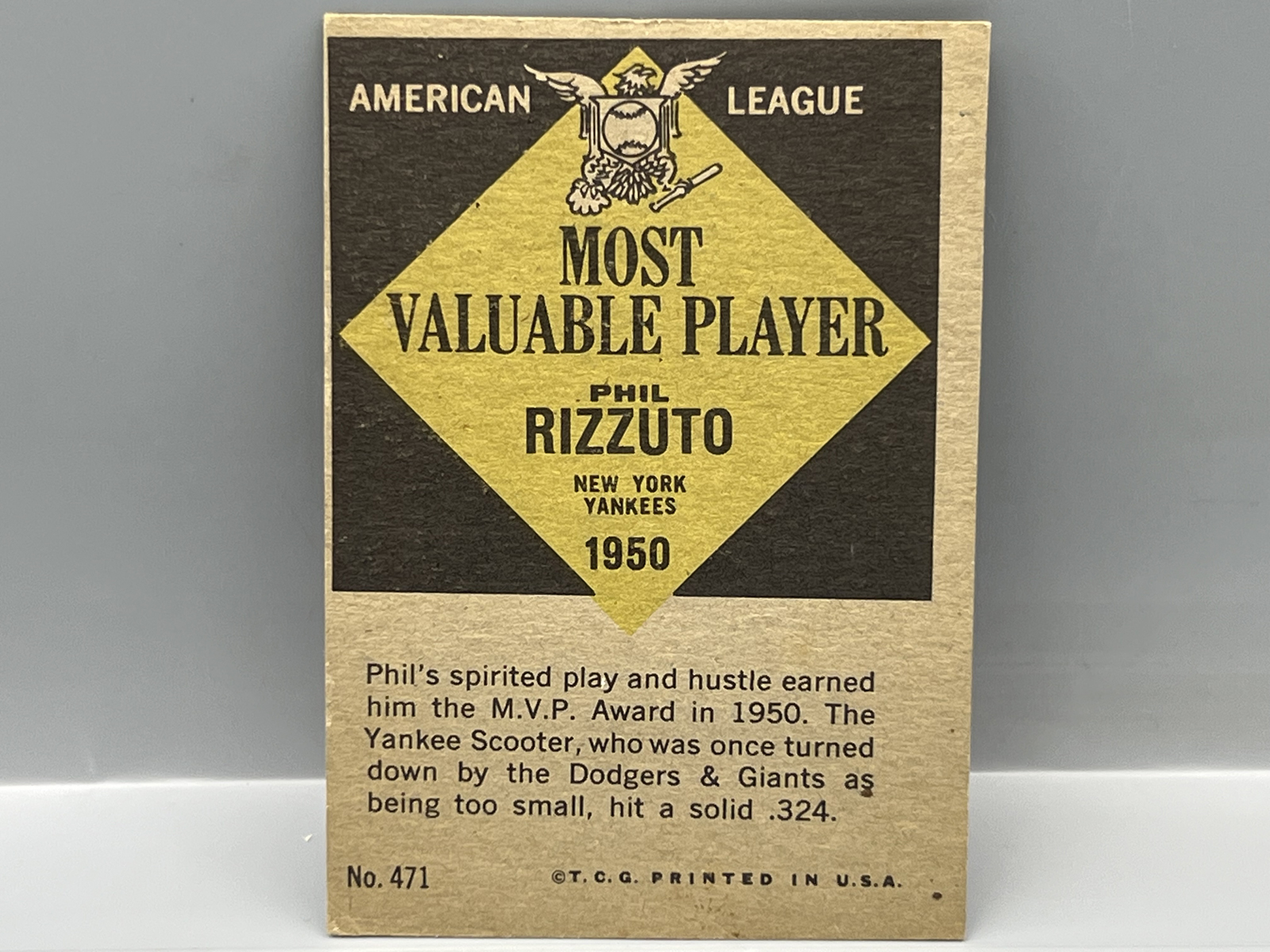 1961 Topps Phil Rizzuto MVP #471